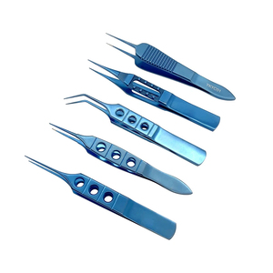 Pince à dents droites en titane 85 mm 1×2 dents, instrument chirurgical ophtalmique, pince microchirurgicale pour les yeux, outil réutilisable - Product Image 1