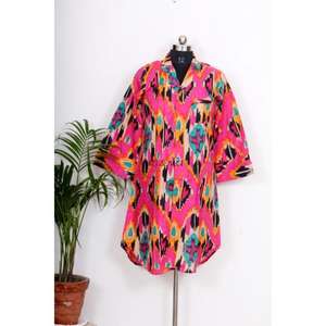 Camisón Kimono Bohemio de Algodón para Mujer, Estilo Indio, Largo Medio, con Cinturón y Botones Decorativos, Ajuste Holgado y Dulce - Product Image 3