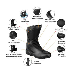 Bottes de moto en cuir légères, bottes de sécurité sportives pour la conduite, bottes de moto de haute qualité, chaussures de motocross, meilleures ventes - Product Image 6
