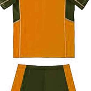 Ensemble de bain vert olive pour garçons avec short de protection anti-UV imprimé poissons et chapeau, tenue décontractée - Product Image 2