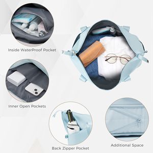5 pezzi borsone espandibile zaino pieghevole Set 20/24/28 \ "valigie 360 gradi Spinner ruote TSA lucchetto blu grigio - Product Image 4