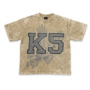 T-shirts unisexes décontractés en coton tricoté 100% avec motifs graphiques, teints par immersion, style streetwear, pour l'été - Product Image 5