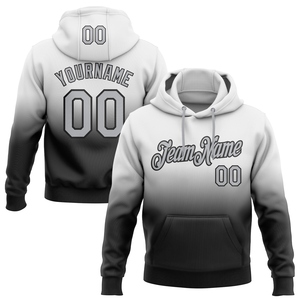 Sweat-shirt à capuche ample et tendance, nouveau design, personnalisé, dégradé blanc-gris-noir, pour le sport, vente en gros directe - Product Image 1