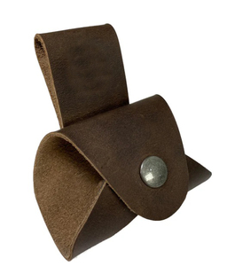 Universal fit <b>leather</b> hatchet blade guard with an closure for quick access during backyard wood chopping sessions - Product Image 2