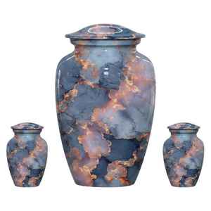 Urne funéraire artisanale en métal pour cendres humaines, récipient commémoratif pour adultes avec couvercle sécurisé, conteneur pour restes funéraires - Product Image 6