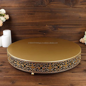 Servidor de pastel metálico redondo personalizado con acabado mate ligero para decoración del hogar, uso doméstico ocasional para bodas - Product Image 4