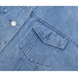 Chemise en jean pour femme à manches longues, col rabattu, couleur unie, haut décontracté avec poches, pour le printemps - Product Image 5