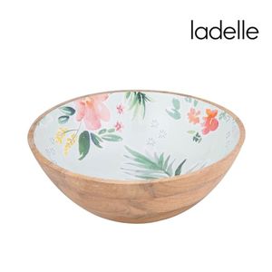 Bol en bois émaillé fait main, écologique et durable, style américain, motif floral et oiseaux, pour servir des aliments, vaisselle, ustensiles de cuisine, décoration - Product Image 5