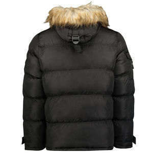 Red Hooded Puffer Jacket <b>Men</b> Streetwear Windproof Zipper Closure Skull Print Winter <b>Coat</b> Polyester Wadding Thick Fit - Product Image 4