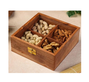 กล่องไม้คุณภาพสูงสำหรับเก็บผลไม้อบแห้ง กล่องไม้ใส่ของว่างพร้อมฝาปิด - Product Image 1