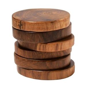 Posavasos personalizado de madera para el aire libre, posavasos de Color marrón para té o café, platos para servir café, fiesta de comedor, almohadillas - Product Image 1