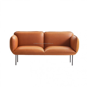 Sofá de patas de Metal para sala de estar elegante, tela de lino de 3 plazas, muebles de dos plazas modernos, juego de sofá para salir del hogar - Product Image 5