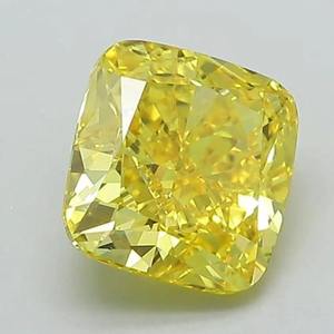 Diamante Sintético Amarillo Cultivado en Laboratorio, Corte Cojín, de 1.00 CT a 5.00 CT, Certificado, Claridad VVS VS - Product Image 3