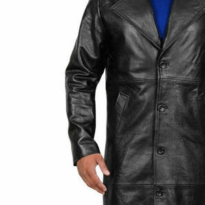 Abrigo de Cuero para Hombre de Primera Calidad, Gabardina Larga de Invierno 2026, Hecho a Medida, Corte Entallado, Estilo Casual, con Bolsillos Laterales - Product Image 5