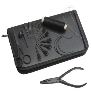 Professional Hair Extension <b>Pliers</b> <b>Set</b> Kit with Loop Tool Hook Needle Stainless Steel Hair Extension Installation and Removal - Product Image 1