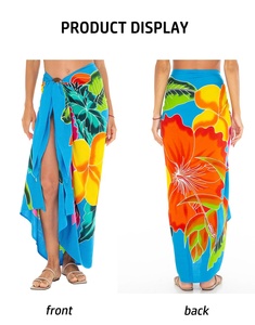 Painting Flower 100% Rayon <b>Sarong</b> Pareo Beachwear Beach Cover up Beach <b>Wrap</b> Women Beachwear - Product Image 4