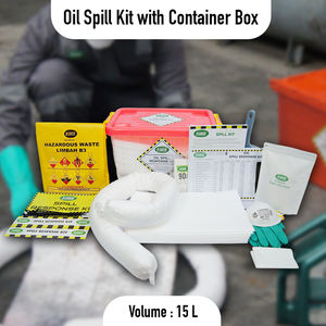 Kit Profesional de 15 Litros para Derrames de Aceite, Paquete de Respuesta a Emergencias en Caja de Almacenamiento Transparente Resistente, Alta Absorbencia - Product Image 2