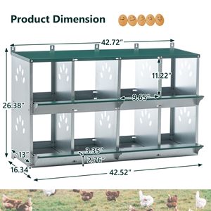 Jaula para Gallinas de 8 Compartimentos, Cajas de Anidación Metálicas para Pollos, Usadas/Nuevas, Jaulas para Animales - Product Image 2