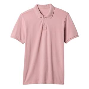 เสื้อโปโลผู้ชายสีเบจ แขนสั้น ผ้าฝ้ายปิเก้ ระบายอากาศได้ดี สวมใส่สบาย สีพื้น ทรงปกติ - Product Image 4