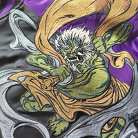 Veste Sukajan tendance en toile polaire personnalisée de haute qualité pour hommes, motif double dragon et phénix sur le devant, imperméable et réversible pour l'hiver
