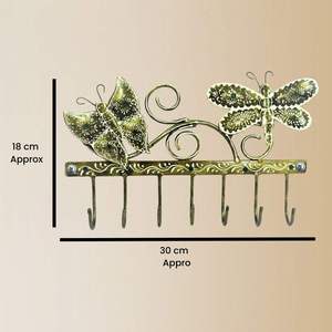 Colgador de llaves decorativo con forma de mariposa, organizador de hierro hecho a mano para la entrada y la sala de estar, decoración de pared de hierro hecha a mano - Product Image 6