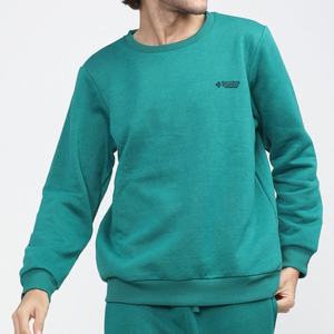 Sweat-shirt en molleton personnalisé OEM de haute qualité, col ras du cou, couleur unie, basique, mélange de coton, séchage rapide, pour homme - Product Image 4