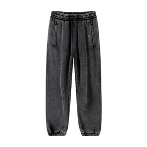 Daizen Star Men's Dark Green Cotton Sweatpants Elastic Waist Side Pockets Casual Joggers Midweight Autumn Wear Solid - Product Image 5