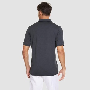 Chemise Homme Gris Foncé à Manches Courtes Couleur Unie Coupe Droite Tissu Toile Séchage Rapide Respirant Style Non-tissé Devant - Product Image 5