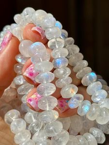 Wholesale 10 mm Natural Rainbow Moonstone <b>Beads</b> Rondelle <b>Direct</b> Manufacturer's Factory Blue Colored Fancy Gemstones - Product Image 3