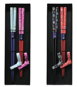 Ensemble de baguettes japonaises traditionnelles en bois avec masque de danse du lion et coffret cadeau - Product Image 3
