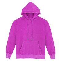 Hoodie Oversize Acid Wash Khusus Bahan Berat 100% Katun Unisex Streetwear Musim Dingin Tahan Angin Anti-Pilling OEM ODM