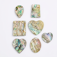 Conifer Handmades – Lots de coquilles d'ormeau naturelles coupées brutes, en forme de cœur, couleur naturelle irisée, pour incrustation de bijoux et fumigation