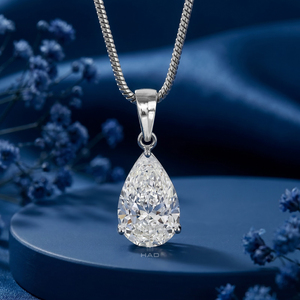 Collar con colgante de diamante cultivado en laboratorio, oro blanco, solitario, forma de lágrima, elegante, joyería fina, regalo para mujer, lujo y brillo. - Product Image 2