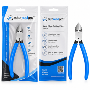 Alicates de Corte Inclinados de 6 Pulgadas, Cortadores de Alambre de Precisión con Mandíbula Angulada, Herramienta Ligera de Acero Inoxidable para Joyería ZetomedPro - Product Image 3