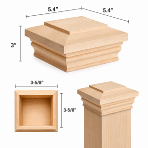 Tapa Decorativa Plana de Madera Sólida Personalizada para Postes de Cercas y Terrazas, OEM ODM - Product Image 2