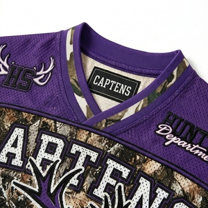 T-shirt unisexe oversize en maille, coupe carrée, anti-bactérien, col en V, sublimation football, maillot de foot rétro camouflage, streetwear - Product Image 5