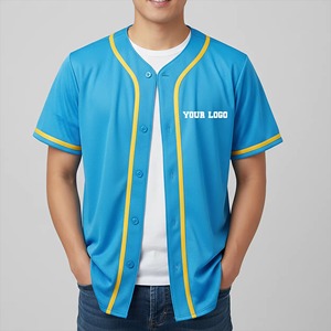 Camisetas de Béisbol Azules Personalizadas, Cosidas, para Hombres, Mujeres y Jóvenes, Camisetas de Béisbol Personalizadas con Botones, Diseño de Uniformes Deportivos para Equipos - Product Image 1