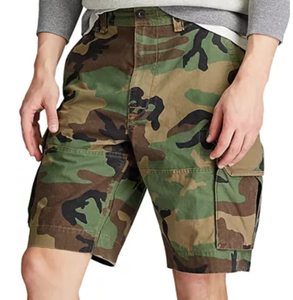 Men's Camouflage Cargo Shorts Mid Waist Button Fly 100% Cotton Canvas Breathable Bermuda Shorts Casual Style - Product Image 4