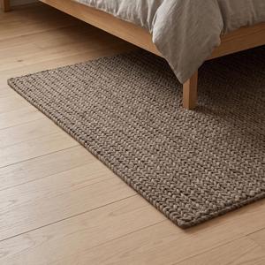 Tapis rustique brun fait main à boucles, design tissé texturé, revêtement de sol moderne neutre pour salon et chambre - Product Image 3