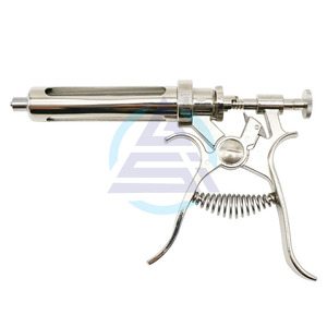 Jeringa Veterinaria de Inyección Continua para Animales, Tipo Revólver, 10/20/50 ml, Acero Inoxidable, Pistola de Vacunación Automática para Vacas, Cerdos y Ovejas - Product Image 1