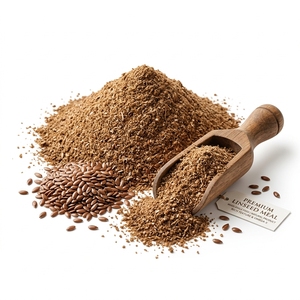 Farine de lin pour l'alimentation des poissons, farine de lin naturelle riche en protéines, fibres, oméga 3, qualité alimentaire animale, nutrition aquacole en vrac - Product Image 1
