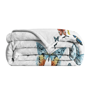 Coperta in pile di flanella con farfalle, morbida e leggera per divano, ufficio, letto, viaggi, multiuso - Product Image 2