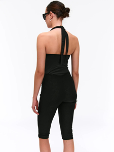 Women's Halter <b>Top</b> Deep V Neck Backless Tank <b>Top</b> Going Out Streetwear Y2K Clothing Boutique Fashion Custom Logo Sleeveless <b>Top</b> - Product Image 3