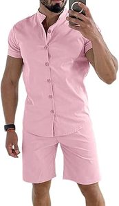 Traje Casual de Verano para Hombre, Transpirable, de Manga Corta, de Algodón, Personalizado, de Color Sólido, Popular, con Logotipo Personalizado, Conjunto de Traje para Hombre de Felpa - Product Image 3