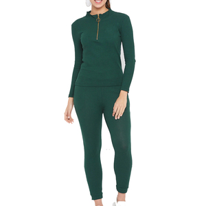 Conjunto Deportivo de Terciopelo Azul para Mujer, Sudadera con Capucha y Cierre de Media Cremallera y Pantalones Anchos para Otoño e Invierno - Product Image 2