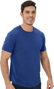 Camiseta de Algodón de Manga Corta con Cuello Redondo y Color Sólido para Hombre, Corte Regular, Tejido Jersey Informal y Transpirable - Product Image 6