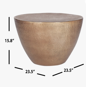 Ensemble de tables basses coniques en laiton martelé rond en métal, meubles de décoration pour la maison, tables d'appoint pour salon et hall d'entrée - Product Image 5