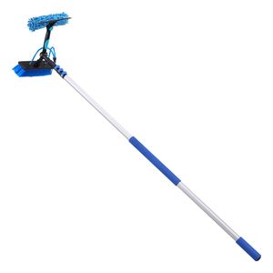 Kit Asta Telescopica in Alluminio Estensibile da 20 Piedi con Spazzola per Pulizia e Dispenser di Sapone, Macchina per Pulizia Pannelli Solari - Product Image 1
