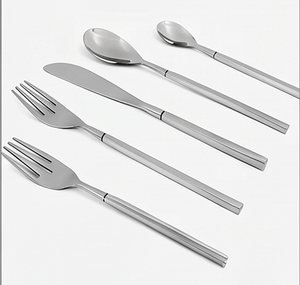 Couverts en acier inoxydable plaqué couleur argent ensemble de 5 cuillères couteau fourchette lave-vaisselle couverts Restaurant utilisation de mariage - Product Image 1