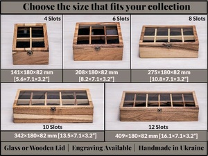 Wood Watch & Jewelry Box 4-12 Slots <b>Walnut</b> Watch Organizer <b>Drawer</b> Glass Lid Engraved Personalized Gift for Men Luxury - Product Image 1